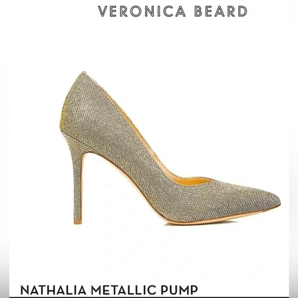 Veronica Beard Silver Glitter Heels